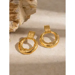 Gold Stainless Steel Geometric Dangle Earrings 9 A544399e5320341bd98c7f0126f0c58d8G