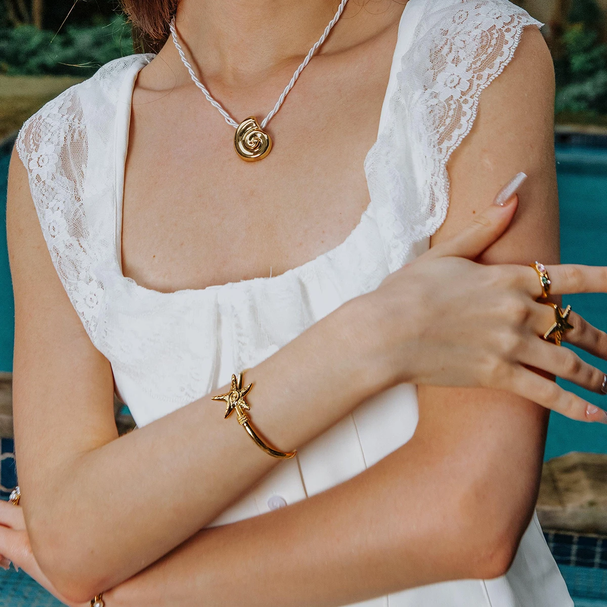 Stainless Steel Starfish Bracelet Set 2 Stainless Steel Starfish Bracelet Set - Image 2