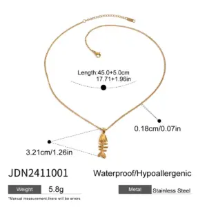 Stainless Steel Fishbone Pendant Necklace 13 A5e62ef30eb8b43f78ff4b47bb036b528Q