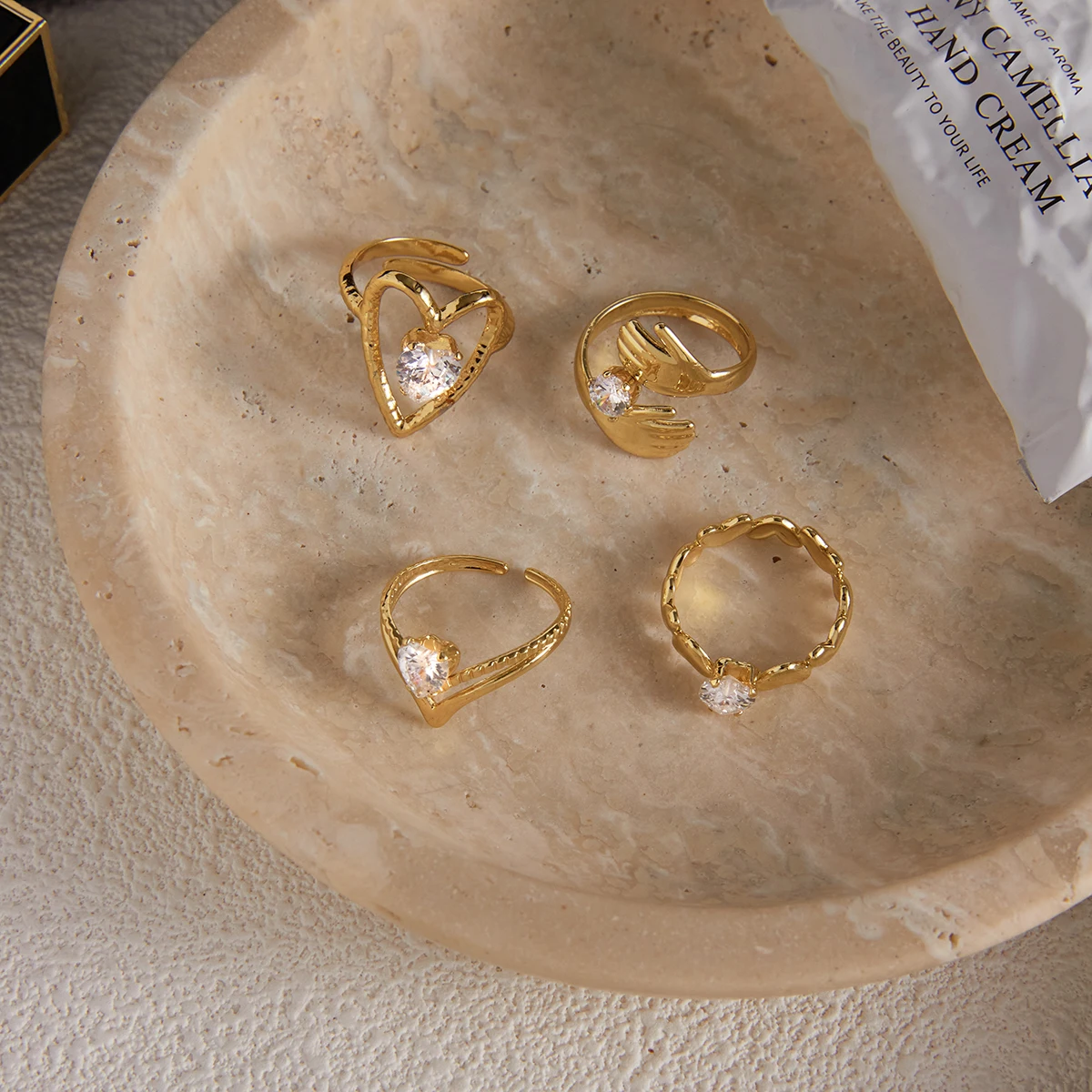 Stainless Steel Friendship Ring with Zirconia 5 Stainless Steel Friendship Ring with Zirconia - Image 5