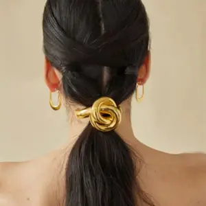 Gold Stainless Steel Knot Barrette 13 A6049ac1669c84a02867e9e1397effbcc8