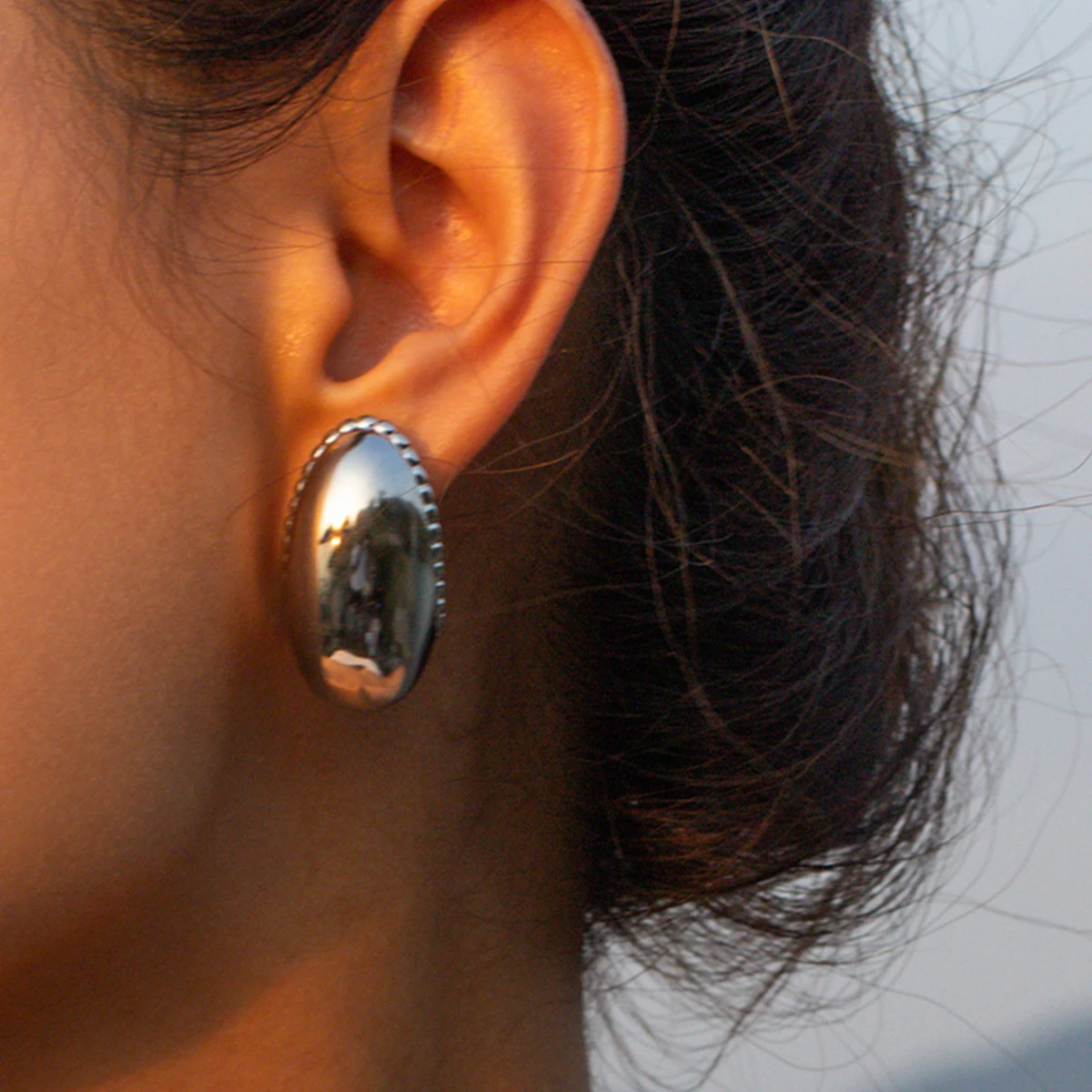 Stainless Steel Gold Oval Earrings 1 Stainless Steel Gold Oval Earrings