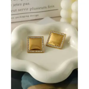 Stainless Steel Gold Square Earrings for Women 8 A6375d5ba6740416996a1868eac998642r
