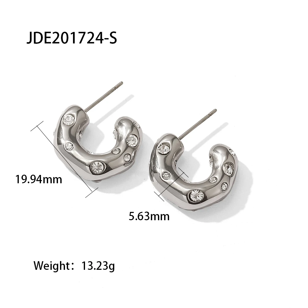 Stainless Steel Geometric Hoop Earrings 5 Stainless Steel Geometric Hoop Earrings - Image 5