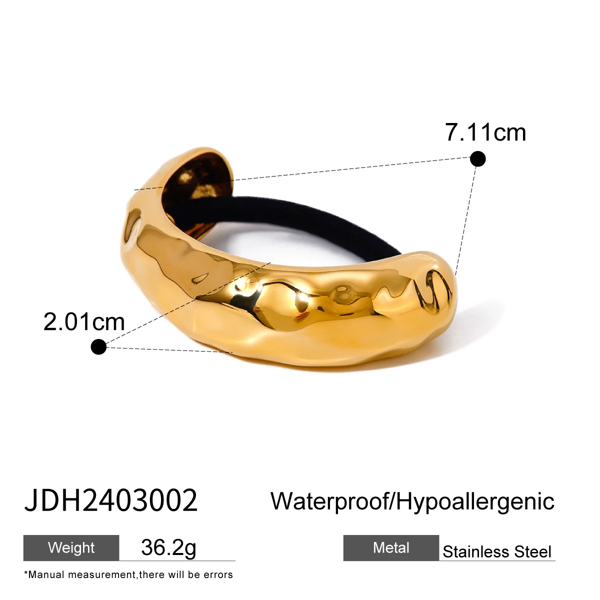 Gold Stainless Steel Double Arch Hair Pin JDH2403002 7 Gold Stainless Steel Double Arch Hair Pin JDH2403002 - Image 7