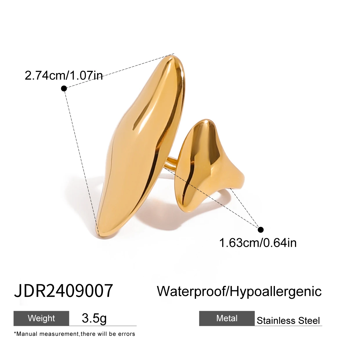 Minimalist Stainless Steel Gold Women's Ring 10 Minimalist Stainless Steel Gold Women's Ring - Image 10