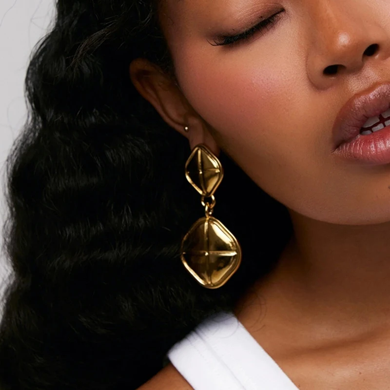 Stainless Steel Alma Drop Earrings Model JDEW2408022 2 Stainless Steel Alma Drop Earrings Model JDEW2408022 - Image 2