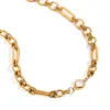 Modern Stainless Steel Gold-Tone Women's Necklace with Zircon