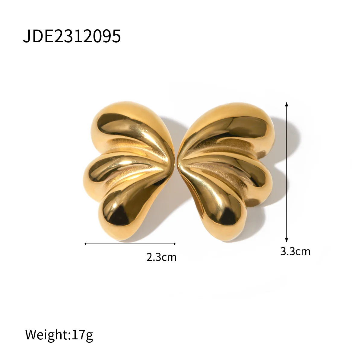 Stainless Steel Butterfly Earrings JDE2312095 6 Stainless Steel Butterfly Earrings JDE2312095 - Image 6