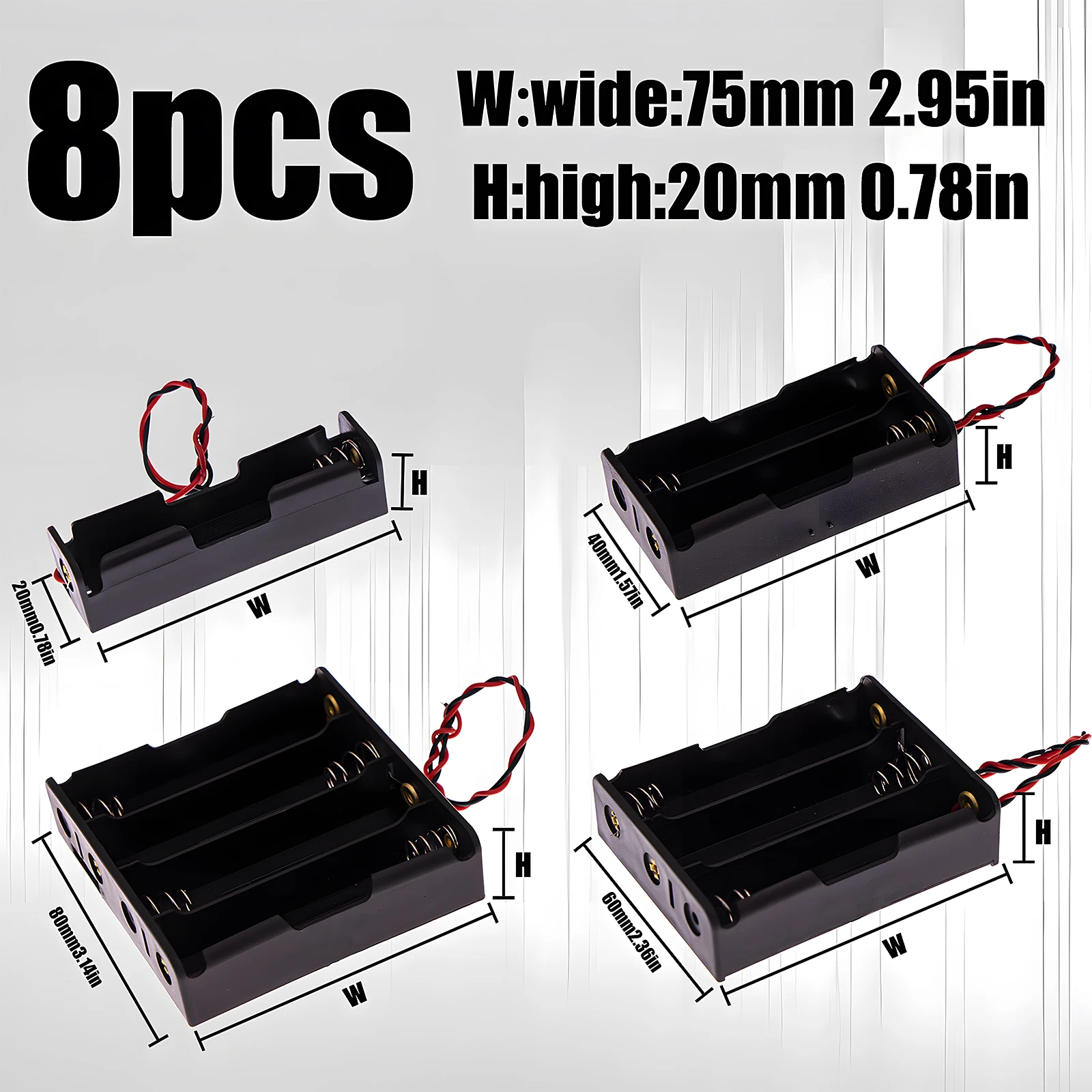 8-Pack 18650 Battery Holder Set with Multiple Configurations 2 8-Pack 18650 Battery Holder Set with Multiple Configurations - Image 2