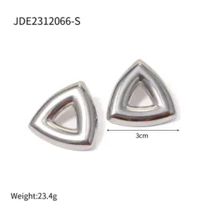 Stainless Steel Gold Triangle Earrings 13 A70256a13b6b64f5988453fa96b12ef6aB