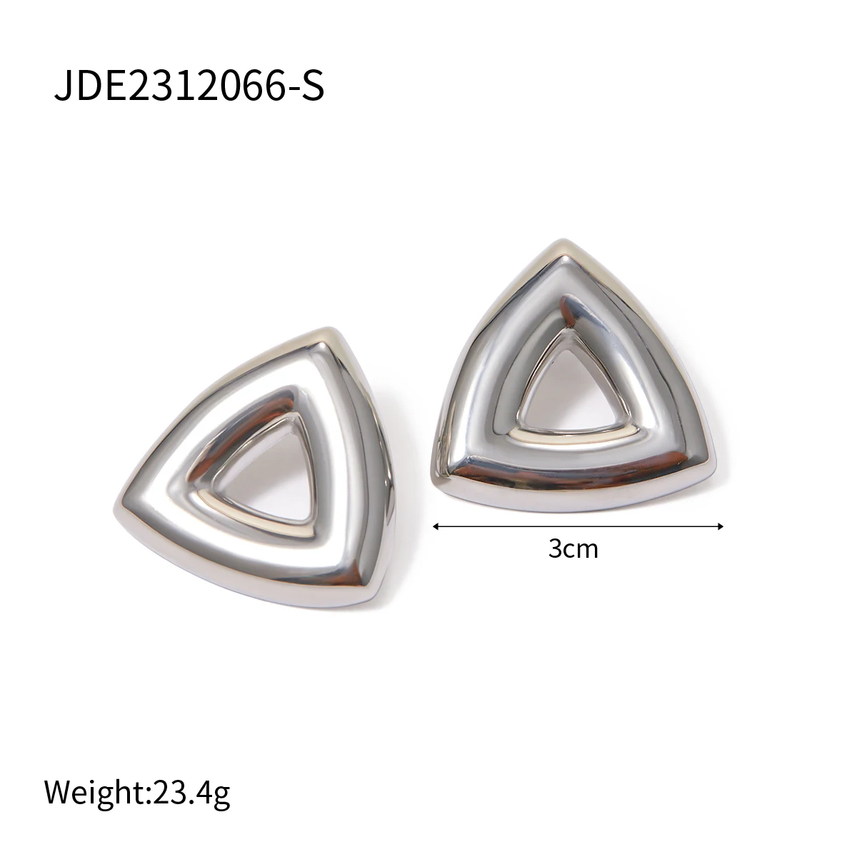 Stainless Steel Gold Triangle Earrings 7 Stainless Steel Gold Triangle Earrings - Image 7