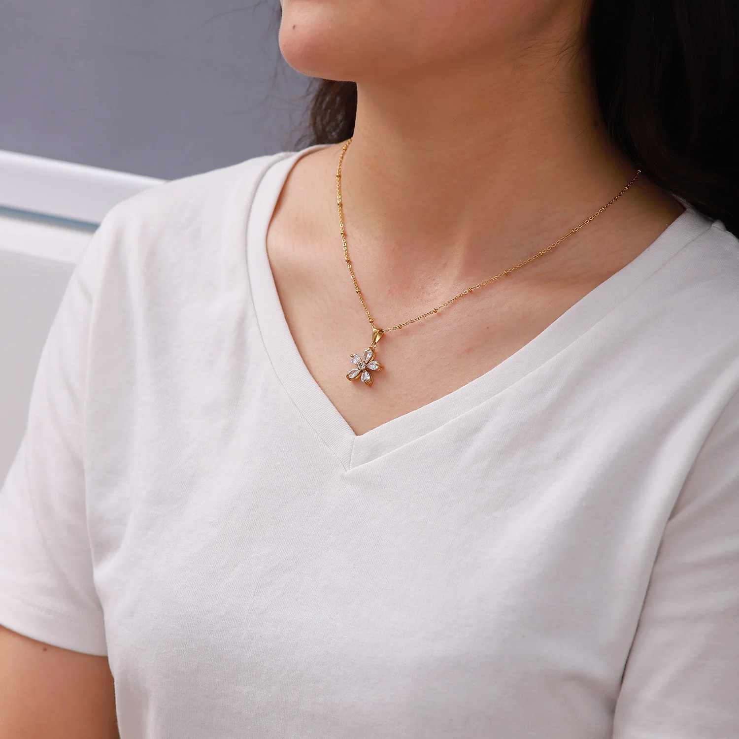 Gold Butterfly Necklace for Women in Stainless Steel 5 Gold Butterfly Necklace for Women in Stainless Steel - Image 5