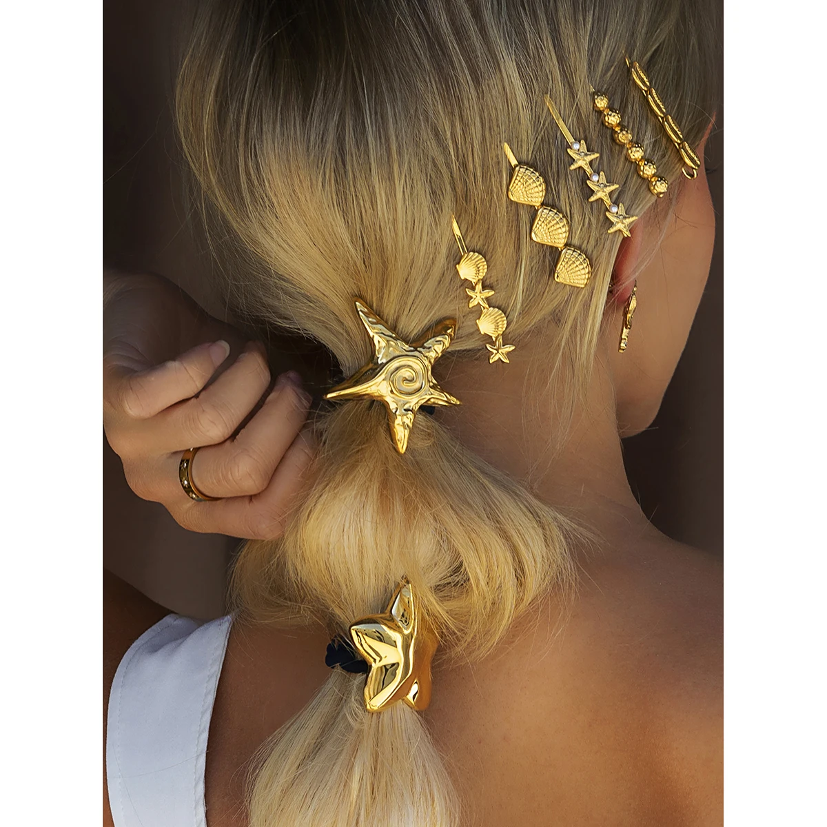 Gold Stainless Steel Nautical Hairclip 3 Gold Stainless Steel Nautical Hairclip - Image 3