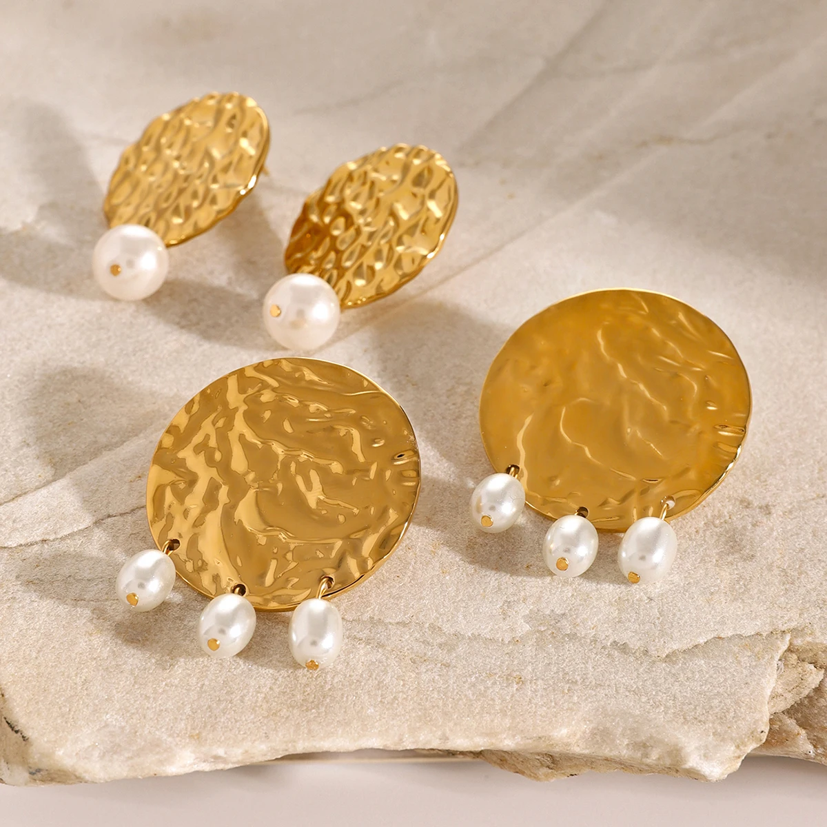 Vintage Stainless Steel Pearl Drop Earrings 4 Vintage Stainless Steel Pearl Drop Earrings - Image 4