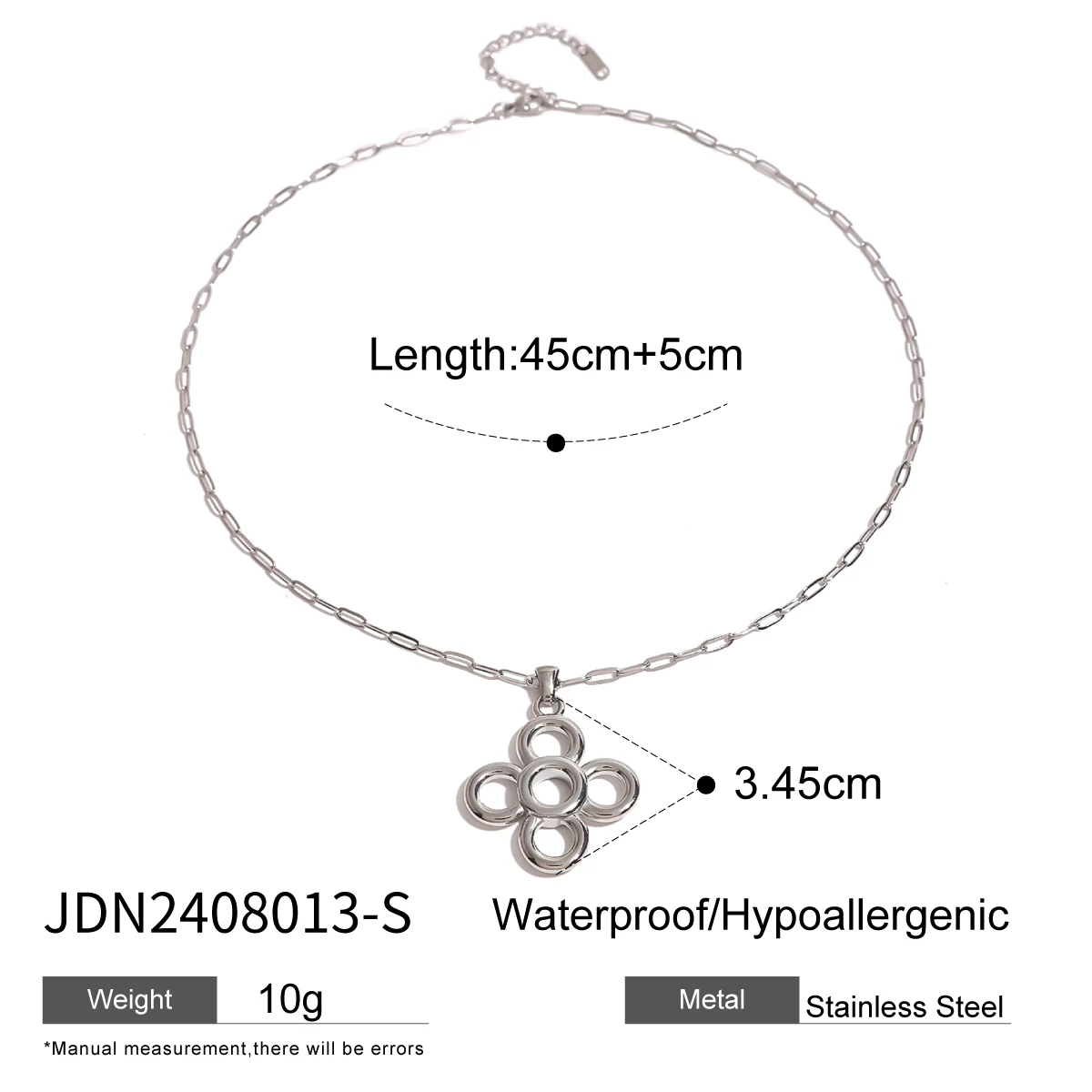 Stainless Steel Floral Pendant Necklace 7 Stainless Steel Floral Pendant Necklace - Image 7