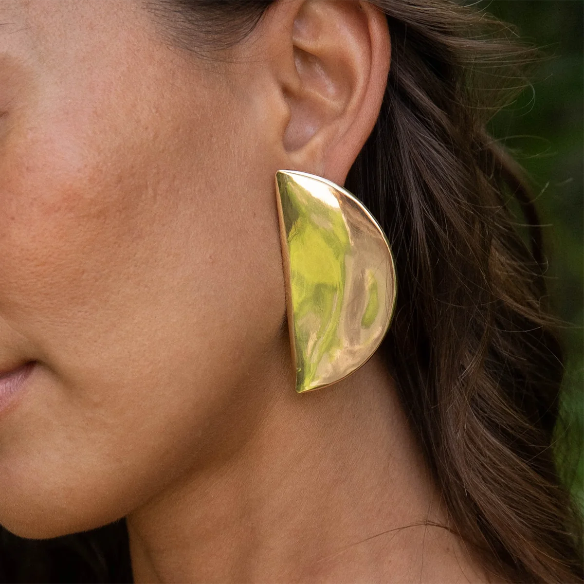 Bold Gold Stainless Steel Demi-Lune Earrings 1 Bold Gold Stainless Steel Demi-Lune Earrings