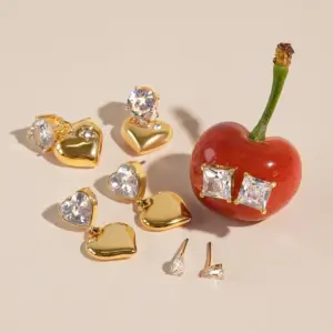 Stainless Steel Heart-Shaped Zircon Earrings 11 A84926228f35b4c7ba4390a8e3db7162cn