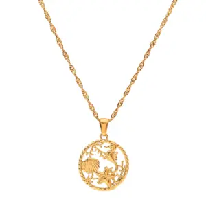 Stainless Steel Nautical Shell Necklace 10 A864665964f6c4edb912034daa4434c4fs