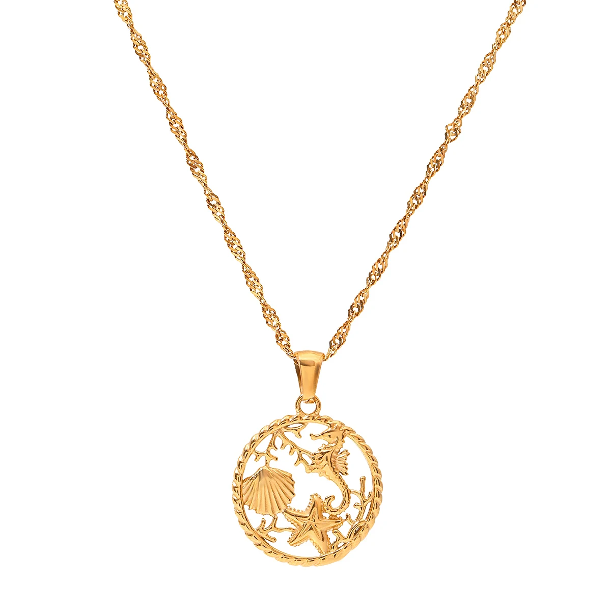 Stainless Steel Nautical Shell Necklace 5 Stainless Steel Nautical Shell Necklace - Image 5