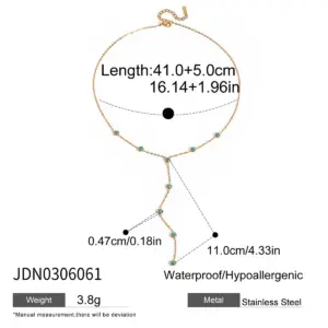 Stainless Steel Turquoise Y-Shaped Necklace 13 A87510e4abe69481bb9221e1ce3c20c1d7