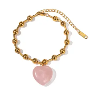 Women's Stainless Steel Gold Necklace with Beads 12 A8a0ac34fb10646a4aca9f60fbaa08d5cN