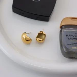 Stainless Steel Gold Bulles Earrings 10mm 11 A8bd7e4dd38474740894e9073b032c7caW