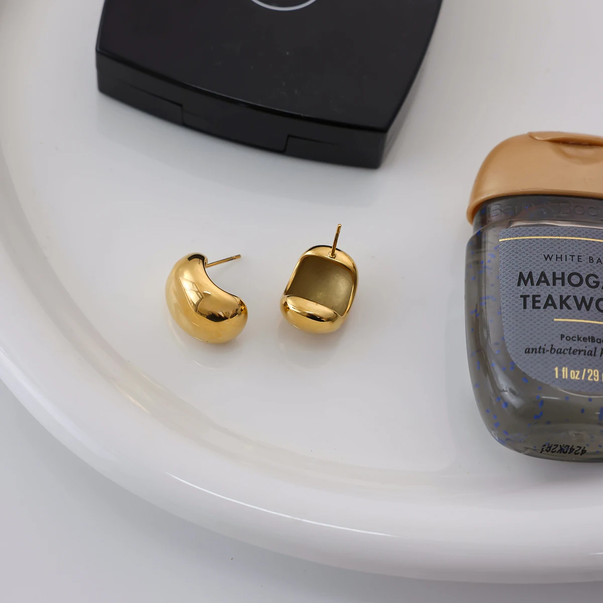 Stainless Steel Gold Bulles Earrings 10mm 5 Stainless Steel Gold Bulles Earrings 10mm - Image 5