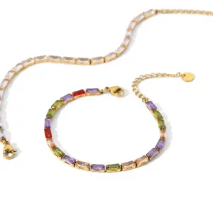 Vibrant Multi-Colored Rhinestone Stainless Steel Bracelet 12 A8c334c1ee4f046049e11858b6ef73dc9y