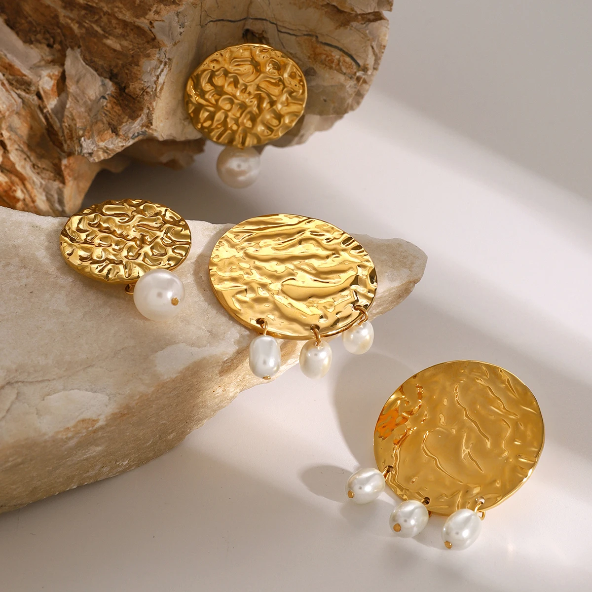 Vintage Stainless Steel Pearl Drop Earrings 5 Vintage Stainless Steel Pearl Drop Earrings - Image 5