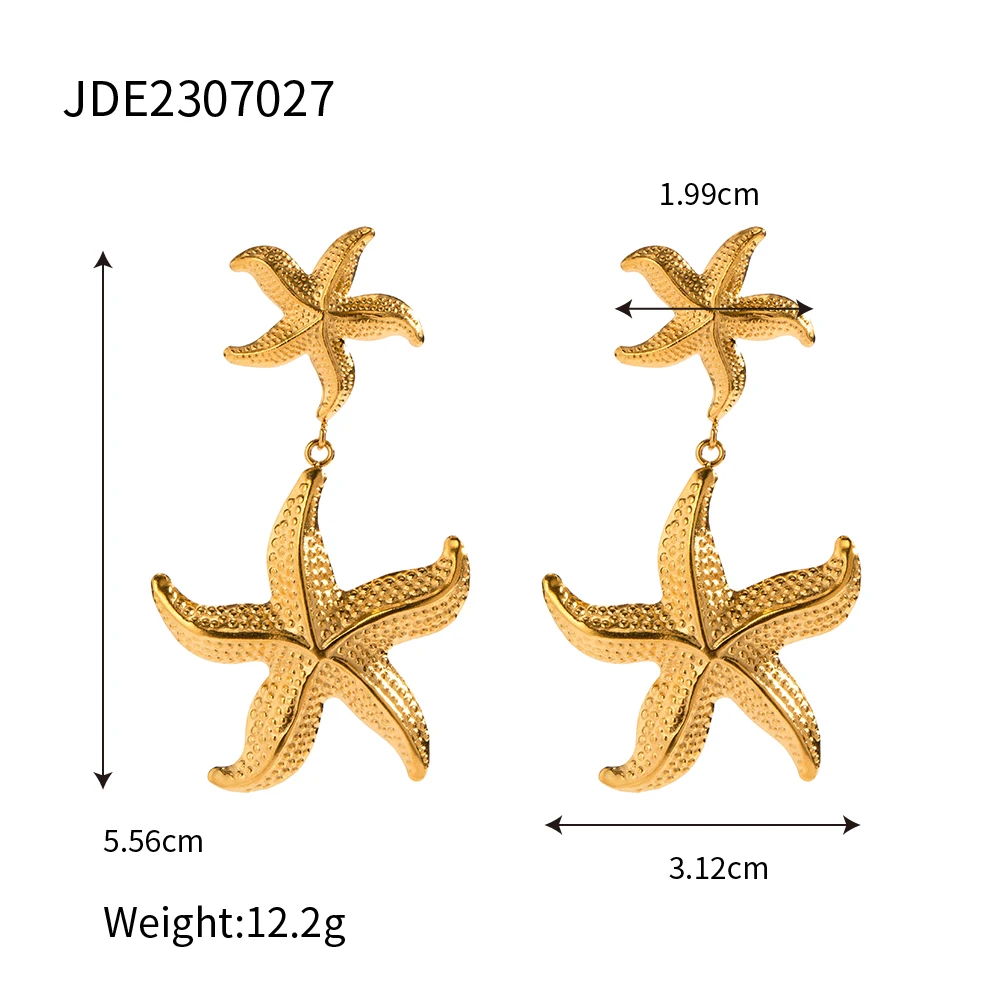 Stainless Steel Boho Starfish Earrings 6 Stainless Steel Boho Starfish Earrings - Image 6