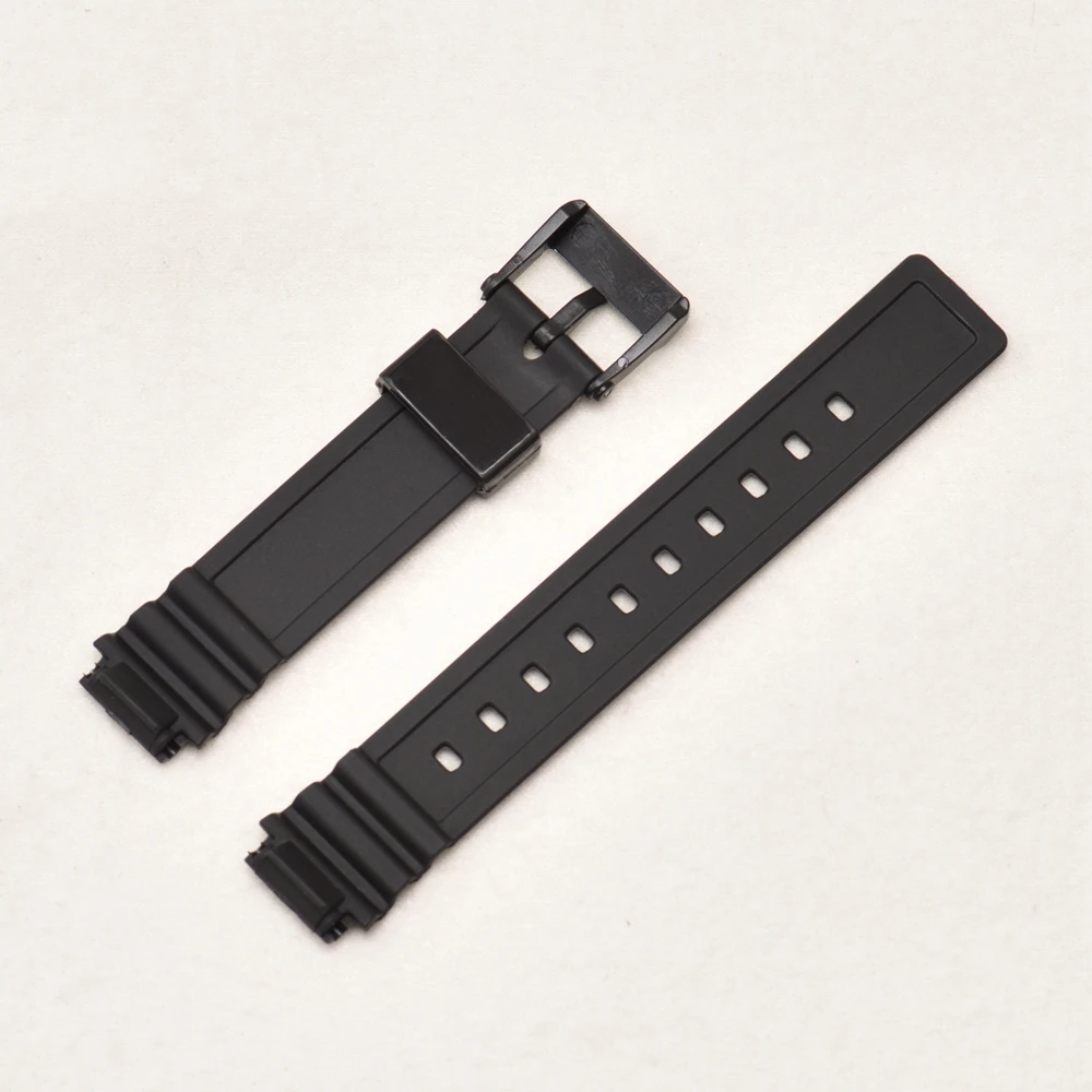 Black Rubber Watch Band for Casio LRW-200H 9 Black Rubber Watch Band for Casio LRW-200H - Image 9