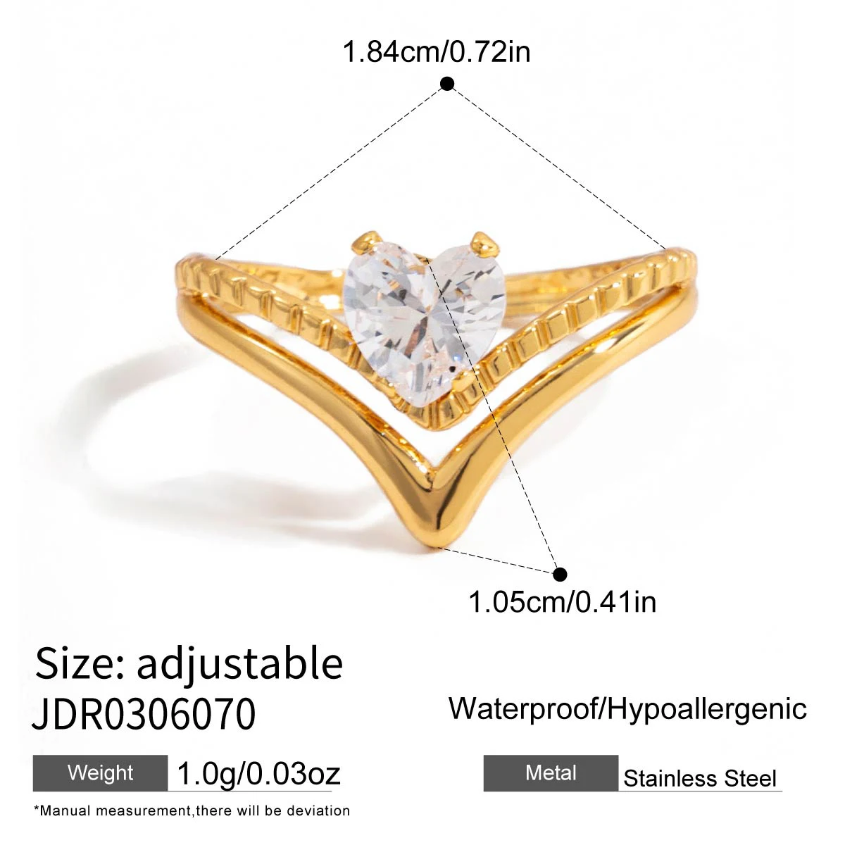 Stainless Steel Friendship Ring with Zirconia 9 Stainless Steel Friendship Ring with Zirconia - Image 9