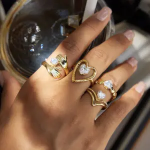 Stainless Steel Friendship Ring with Zirconia 12 A977a4244f51142479f86fa6fef6913e5g