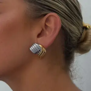 Stainless Steel Waves Earrings for Women 7 A99adfd71b3e5487188dac00c8a4d17a8R