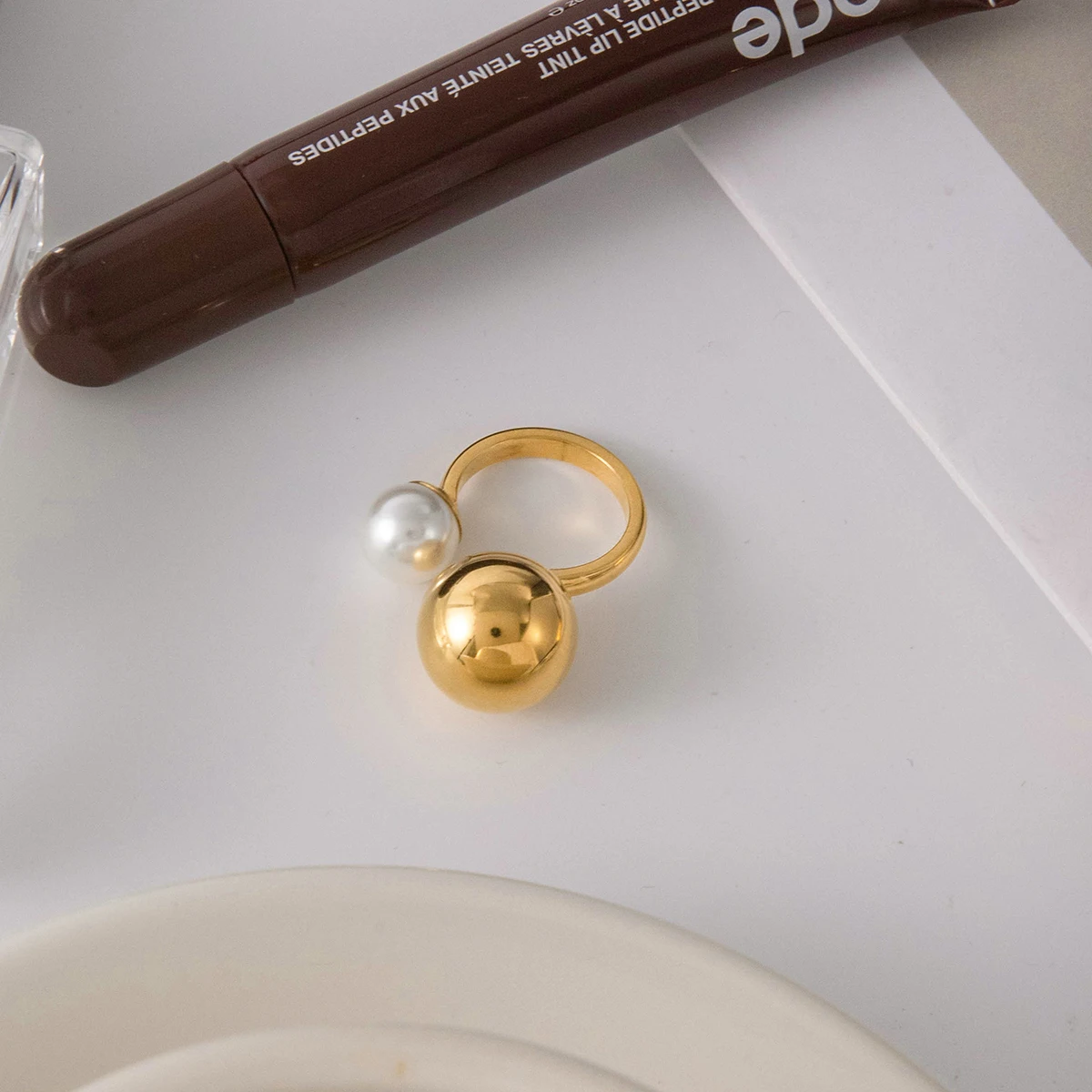 Open Women's Stainless Steel Gold Ring Set 6 Open Women's Stainless Steel Gold Ring Set - Image 6