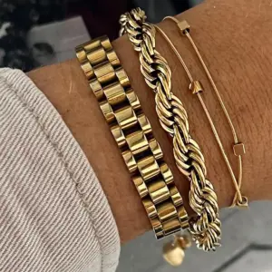 Stainless Steel Gold Chain Bracelet for Men Women 11 A9a432bcaac2c412fa78472e1a0cd07d2h