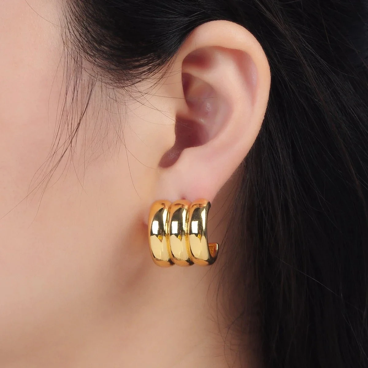 Elegant Gold Stainless Steel Earrings Collection 3 Elegant Gold Stainless Steel Earrings Collection - Image 3