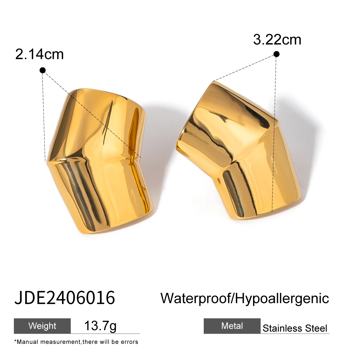 Elegant Gold Stainless Steel Earrings Collection 7 Elegant Gold Stainless Steel Earrings Collection - Image 7