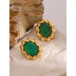 Vintage Stainless Steel Oval Cabochon Earrings 11 Aa2b9401b43ef480a83a90582e0ddff683