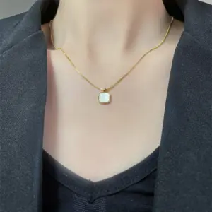 Gold-Tone Geometric Square Necklace in Stainless Steel 8 Aa6338ef65afd4ecfa6c5be191e7a8d62b
