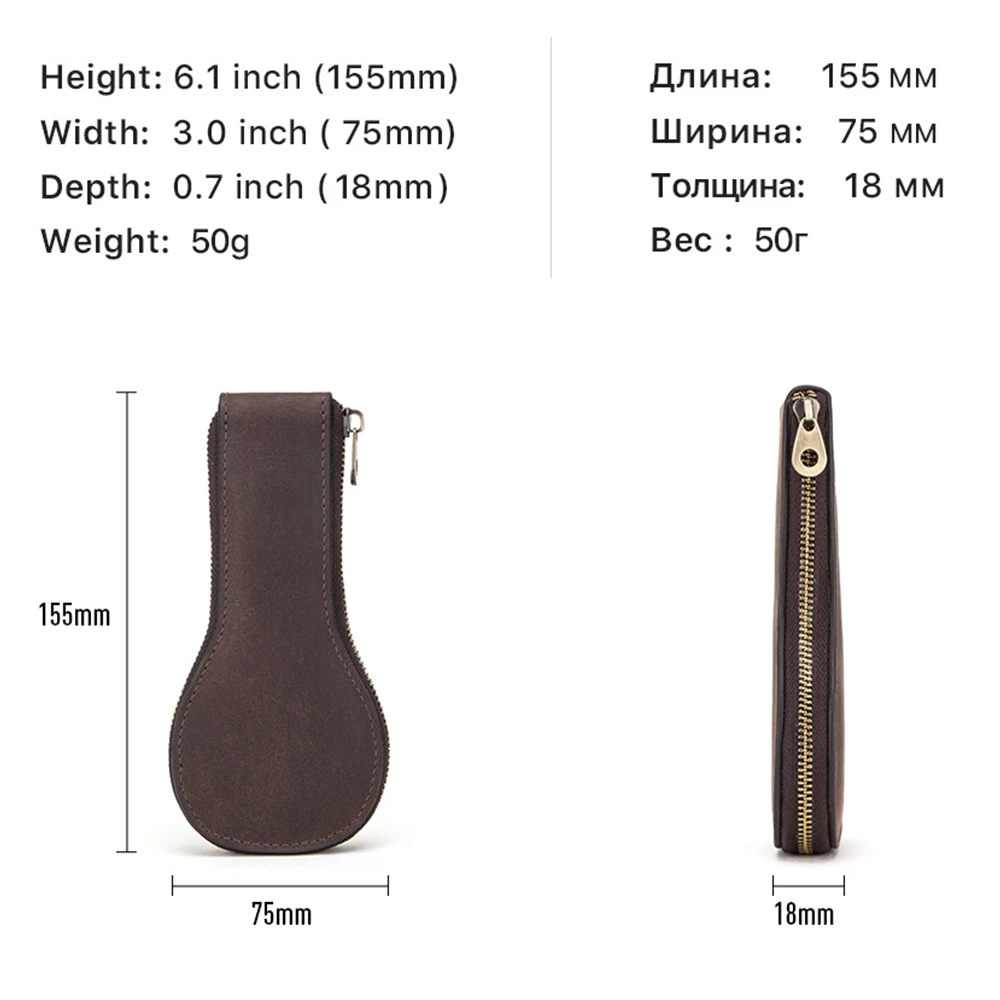 Vintage Coffee Leather Watch Case for Men 3 Vintage Coffee Leather Watch Case for Men - Image 3