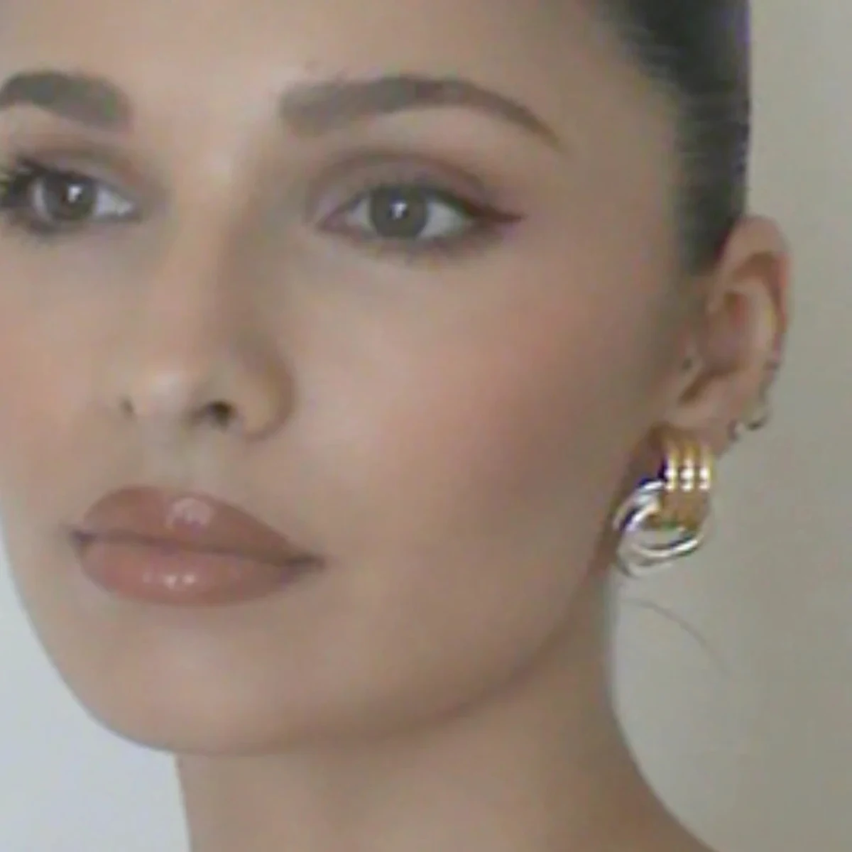 Vintage Stainless Steel Earrings Set with Gold Finish 4 Vintage Stainless Steel Earrings Set with Gold Finish - Image 4