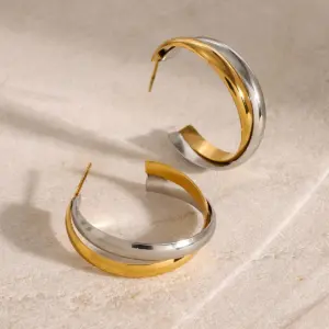 Mixed Metal Stainless Steel Hoop Earrings 9 Aaa38ef71192f41ae92107ccd5fe64059D