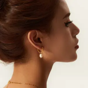 Gold Stainless Steel Hoop Earrings with Pearls 11 Aacf2bb4f29484e919372e8b3516f65b6X