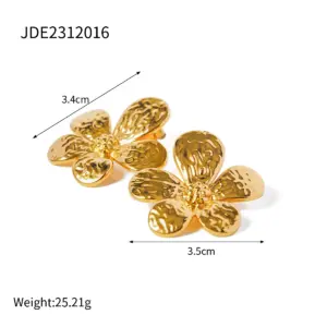 Stainless Steel Gold Floral Earring for Women 11 Ab0d13d92496a442497993b02dd65db8ap