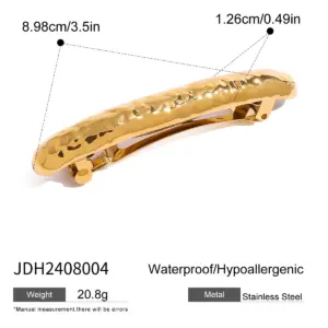 Gold Stainless Steel Hairpin with Water Drop Pattern 12 Ab244708432b040e699439c6d09d414acO