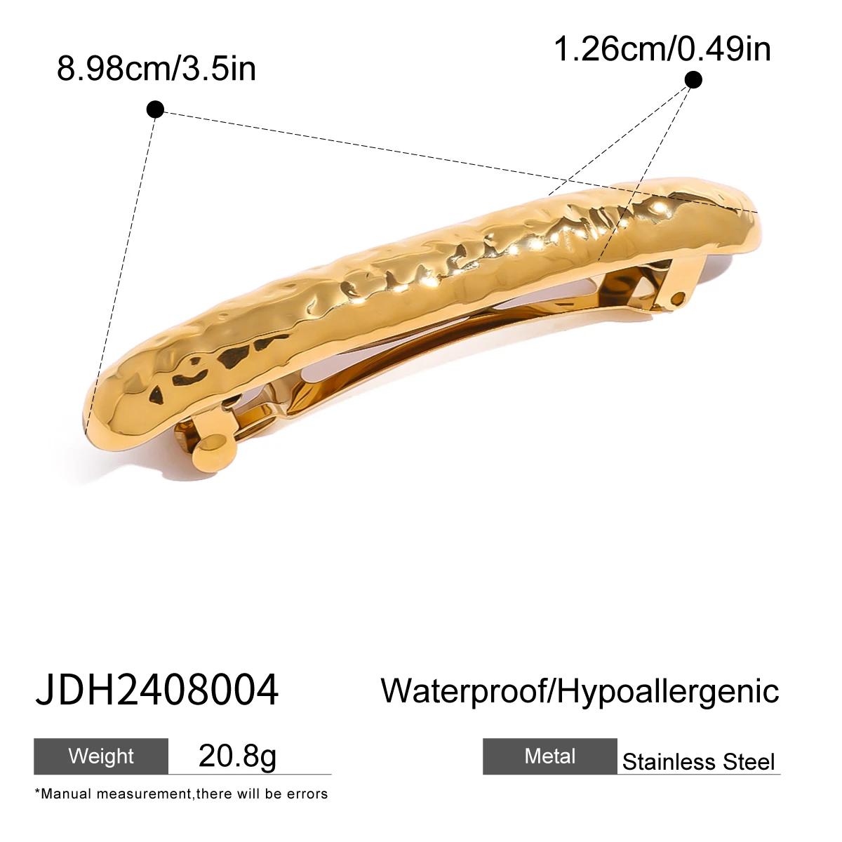 Gold Stainless Steel Hairpin with Water Drop Pattern 6 Gold Stainless Steel Hairpin with Water Drop Pattern - Image 6
