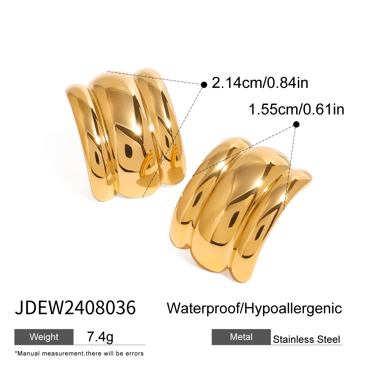 Stainless Steel Geometric Stud Earrings for Women 10 Stainless Steel Geometric Stud Earrings for Women - Image 10