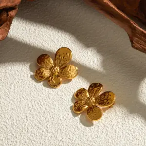 Stainless Steel Gold Floral Earring for Women 9 Ab3d1f075b1c044fc94c944ed4701f6bdK